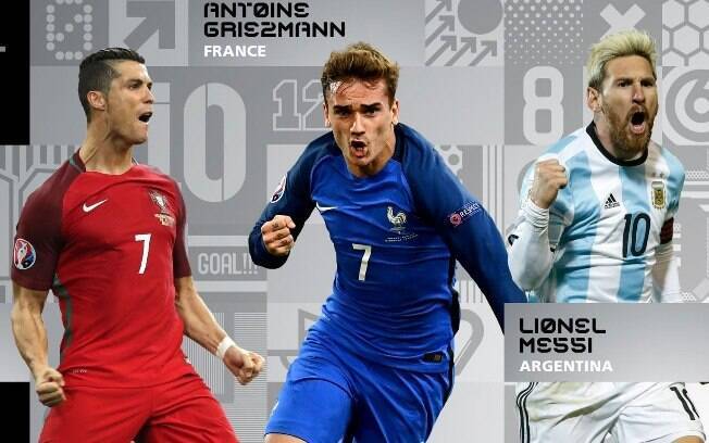 Cristiano Ronaldo, Antoine Griezmann e Lionel Messi são os finalistas ao prêmio de melhor do mundo da Fifa