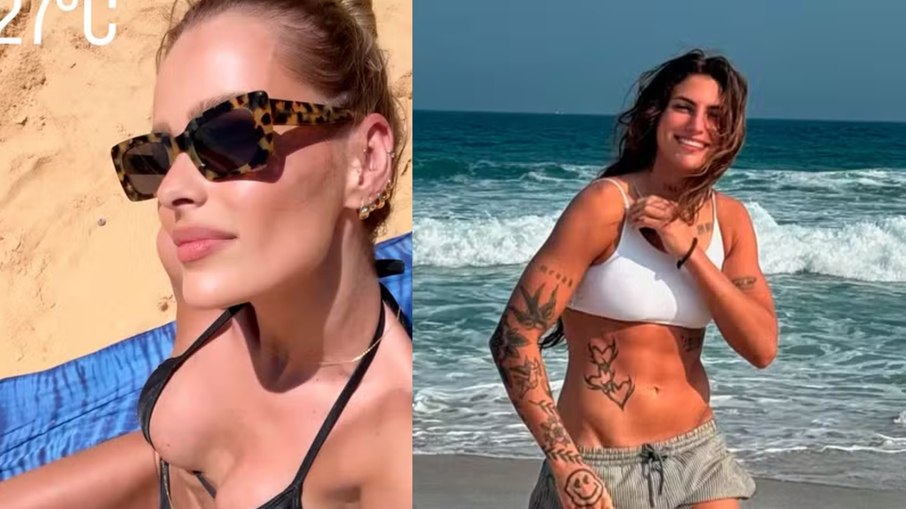 Yasmin Brunet e Mia Carvalho estão em Caraíva