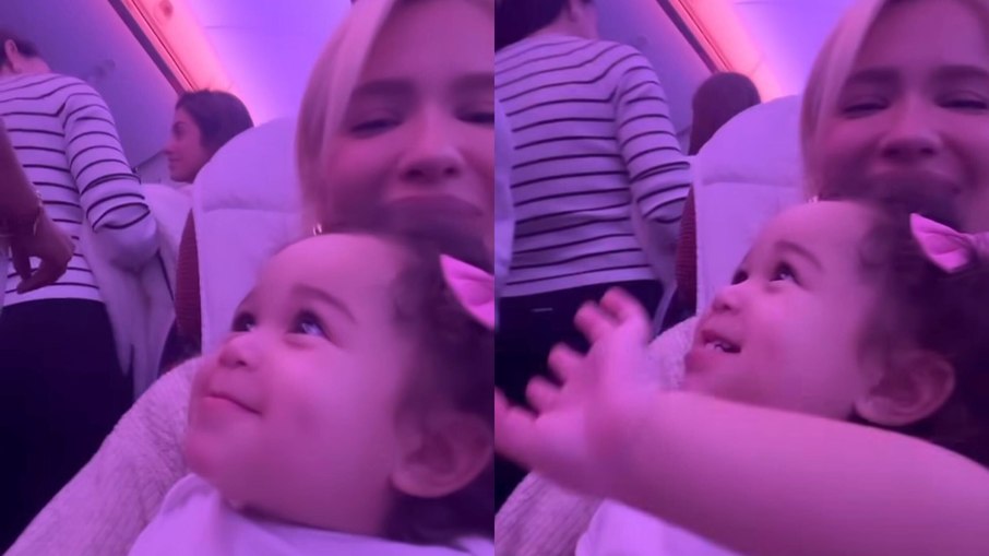 Filha de Karoline Lima rouba a cena ao mostrar simpatia com passageiros de voo
