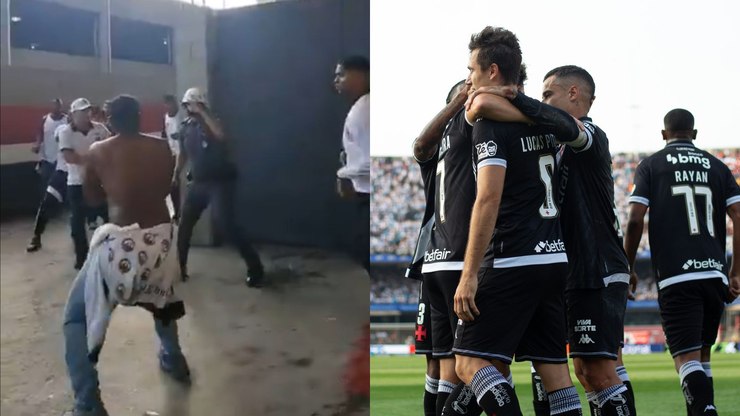 Confus%C3%A3o%20ap%C3%B3s%20goleada%3A%20torcida%20do%20Vasco%20enfrenta%20policial%3B%20veja