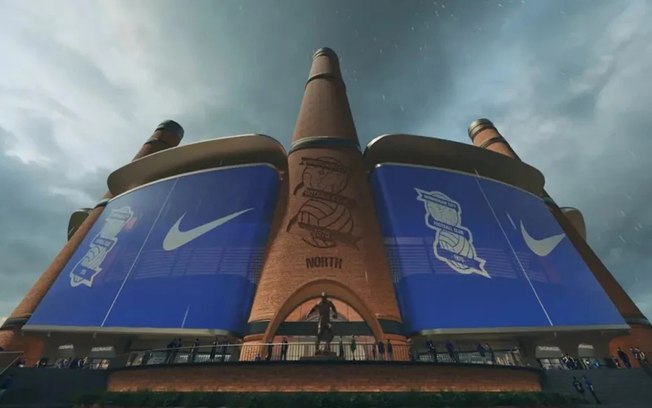 Projeto do Powerhouse Stadium, novo estádio do Birmingham City, com capacidade para 62 mil torcedores Projeto do Powerhouse Stadium, novo estádio do Birmingham City, com capacidade para 62 mil torcedores
