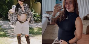 Lauana Prado exibe barrigão com look de oncinha