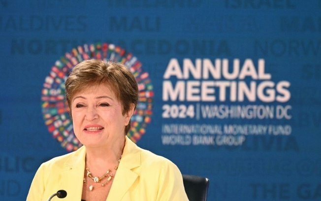 A diretora-gerente do FMI, Kristalina Georgieva, em Washington, DC, em 24 de outubro de 2024