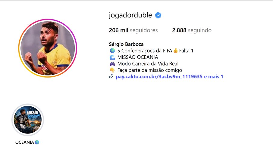 Sérgio Barboza acumula mais de 200 mil seguidores em seu perfil no Instagram