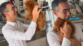 Tadeu Schmidt aparece irreconhecível