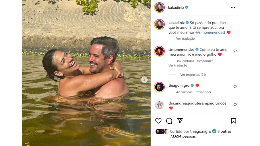 Simone Mendes e o marido Kaká Diniz