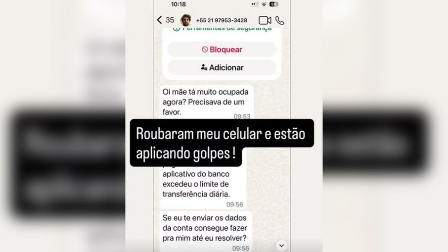 Golpistas usam número de Alejandro Claveaux após roubo de celular