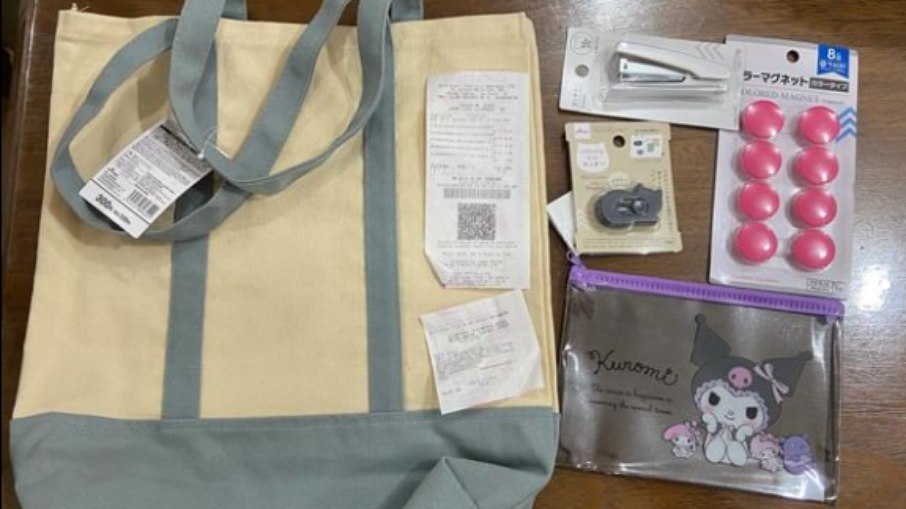 Nas redes sociais, Mirian compartilhou imagens dos produtos que comprou e da nota fiscal: 