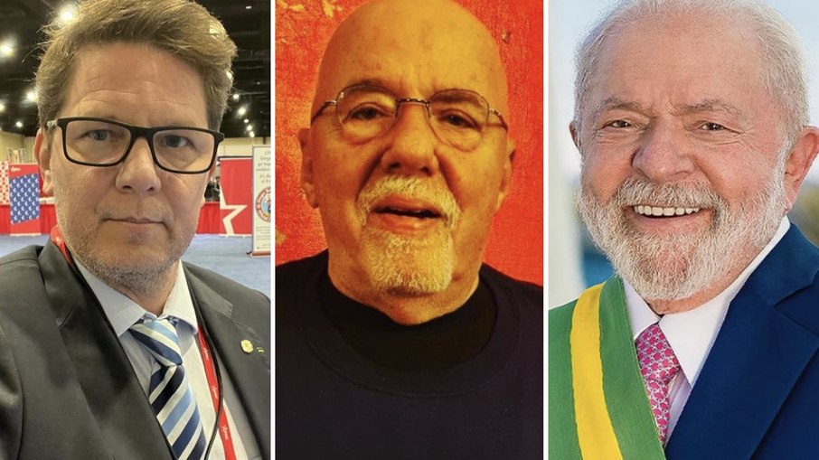 Mario Frias, Paulo Coelho e Luiz Inácio Lula da Silva