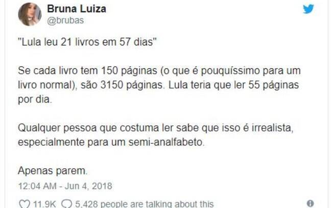 É possível Lula ter lido 55 páginas? Post preconceituoso acabou virando um dos memes mais comentados do ano