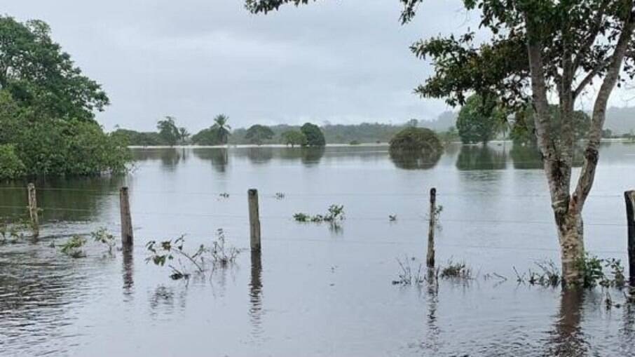 Enchente no município de Canavieiras, no Sul da Bahia