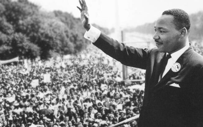 Martin Luther King Jr. em Washington D.C., em 1963, quando fez o famoso discurso “Eu tenho um sonho”