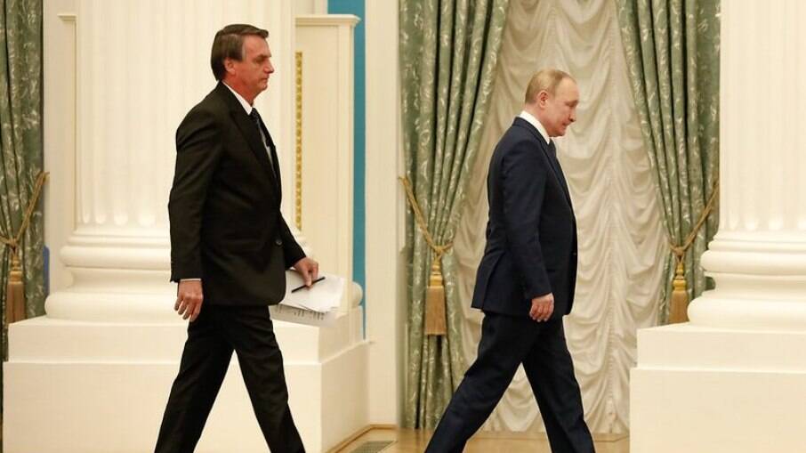 Putin e Bolsonaro durante encontro em Moscou
