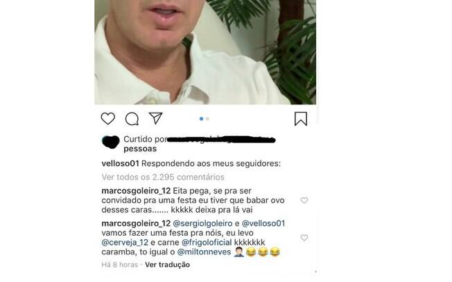 Marcos apoiou Velloso nas redes sociais