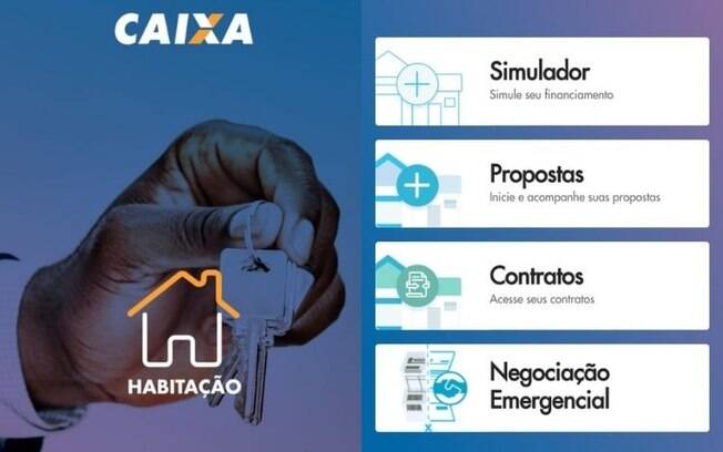 No app Habitação Caixa, é possível resolver diversas questões ligadas à habitação; função que estreia nesta segunda é a de pedir empréstimos