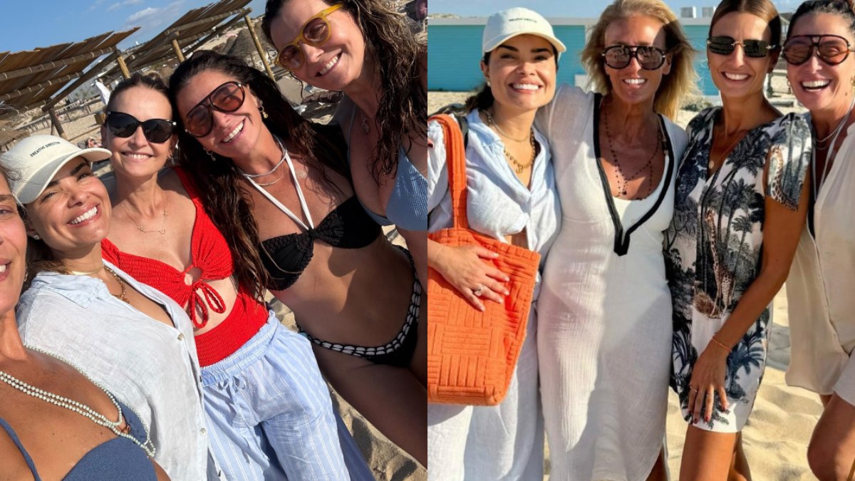 Giovanna Anttonelli curte dia de praia com amigas famosas.