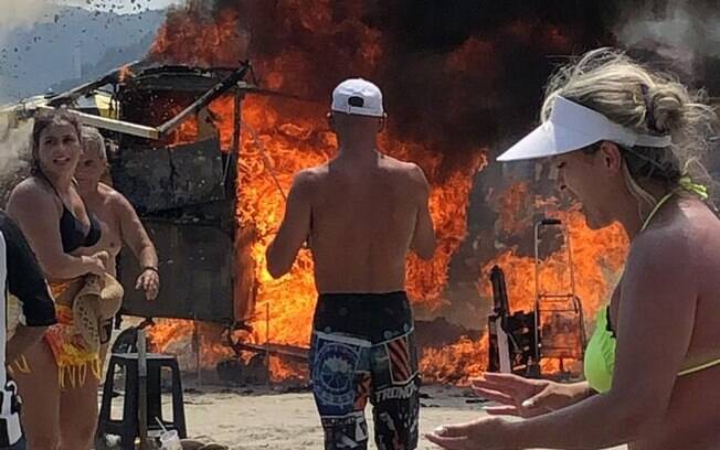 Apesar do susto, ninguém se feriu na praia do Gonzaga
