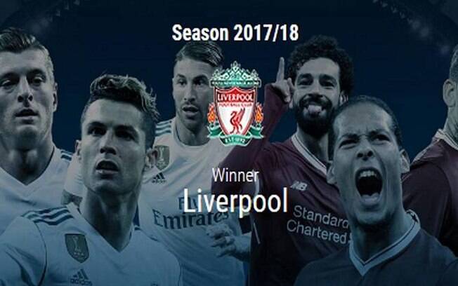 Uefa cometeu uma gafe ao colocar o Liverpool como campeão da Champions em seu site