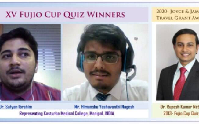 Kasturba Medical College, Índia, vence o XV Fujio Cup Quiz no NCRM NICHE 2020