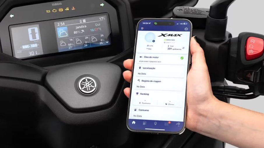 Yamaha XMAX 300 Connected permite conexão com smartphone