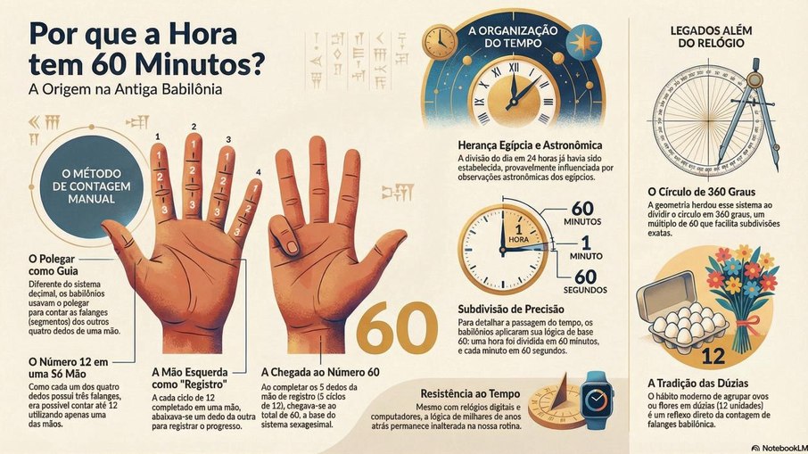 Infográfico: medição das horas