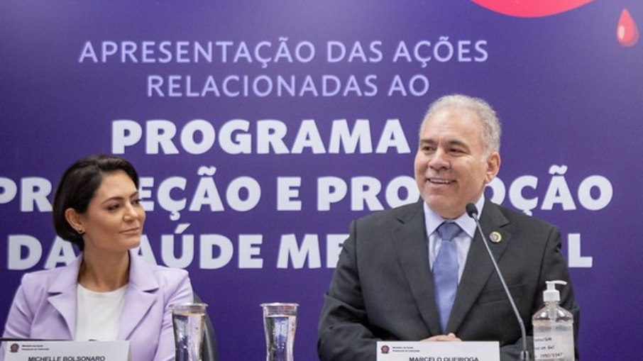 Michelle Bolsonaro durante evento sobre saúde menstrual do Ministério da Saúde