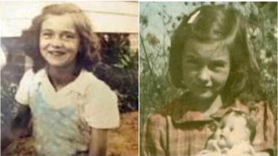 Betty June Binnicker, de 11 anos, e Maria Emma Thames, de 8 anos