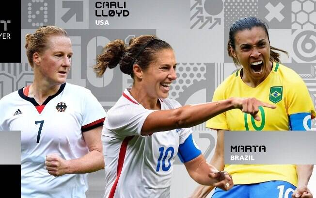 Melanie Behringer, Carli Lloyd e Marta são as três mulheres finalistas