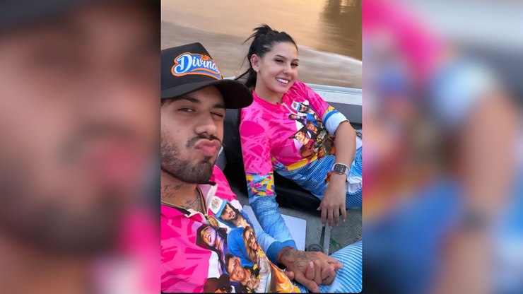 Zé Felipe posta foto de mãos dadas com Ana Castela durante viagem