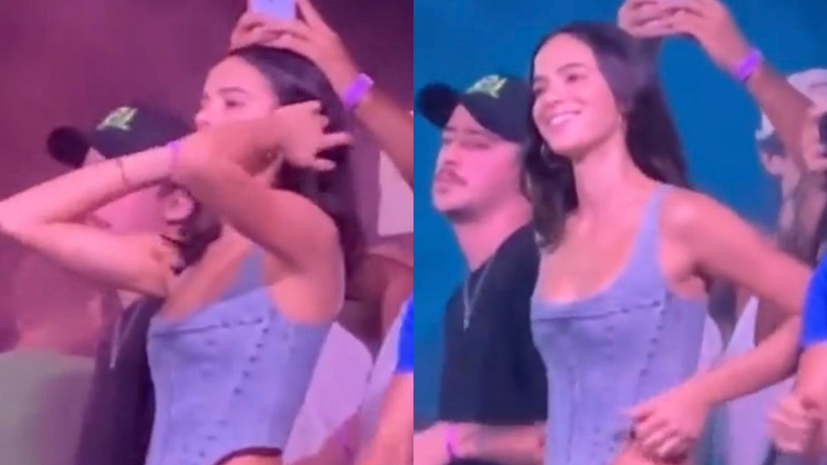 Bruna Marquezine curte show de Anitta com look curtinho