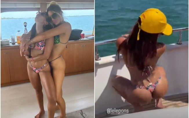 Anitta dança muito em festinha com Lele Pons em iate