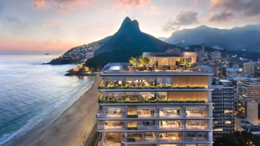 Projeto do novo hotel de luxo que prevê quartos com vista para o mar, rooftop e estrutura totalmente modernizada