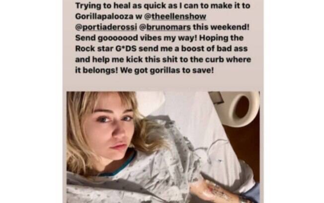 Miley Cyrus internada no hospital