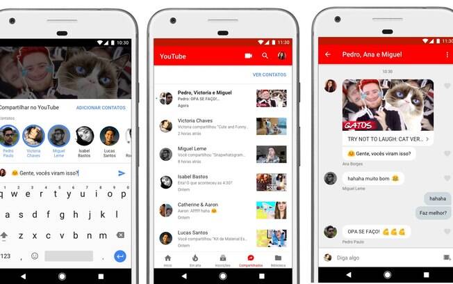 YouTube anunciou o lançamento de uma nova aba de compartilhamento que também permite chat com amigos