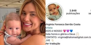 Virginia é criticada por usar imagem de filho internado no perfil
