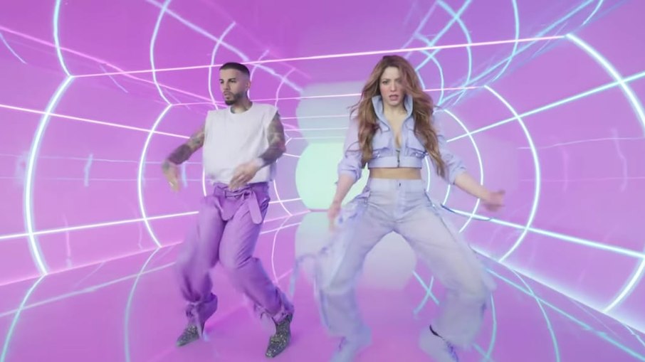 O porto-riquenho Rauw Alejandro e a colombiana Shakira