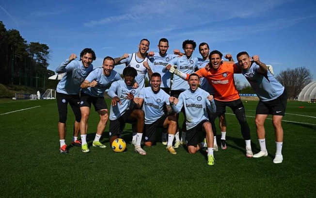 Jogadores da Inter durante treinamento da equipe - Foto: Divulgação/Inter de Milão