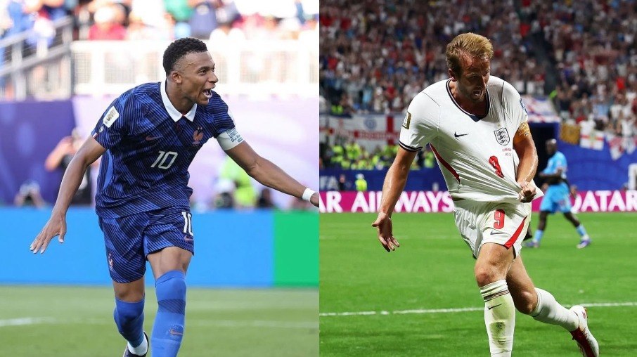Mbappé e Kane são os artilheiros de França e Inglaterra