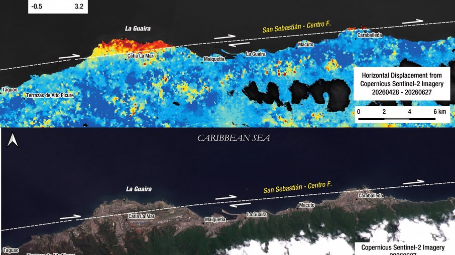 Imagens de satélite mostram que terremotos na Venezuela deformaram a crosta terrestre