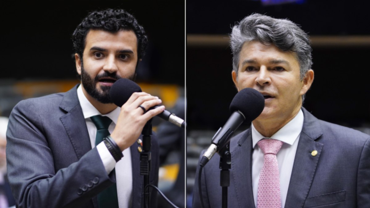 Os deputados Miguel Ângelo (esq.) e José Medeiros (dir.).