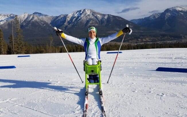 Aline Rocha se prepara para prova do esqui cross-country