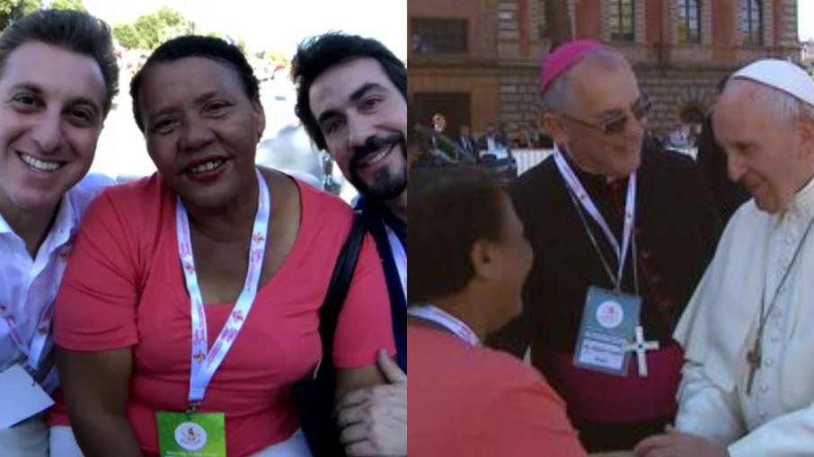 Luciano Huck, Tia Socorro e padre Fábio de Melo foram ao vaticano conhecer o Papa Francisco Luciano Huck, Tia Socorro e padre Fábio de Melo foram ao vaticano conhecer o Papa Francisco