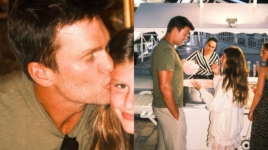 Tom Brady posa com a filha e semelhança dela com Gisele Bündchen rouba a cena