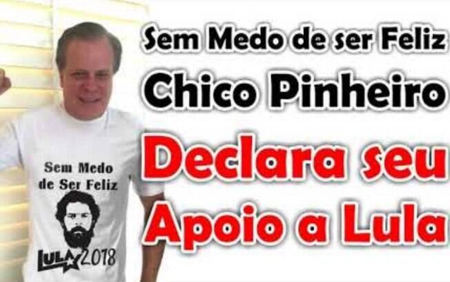 Chico Pinheiro deixa claro que é montagem a foto em que aparece revelando apoio a Lula Chico Pinheiro deixa claro que é montagem a foto em que aparece revelando apoio a Lula