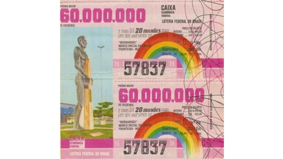Bilhete da loteria Federal homenageando a cidade de Fronteira Bilhete da loteria Federal homenageando a cidade de Fronteira