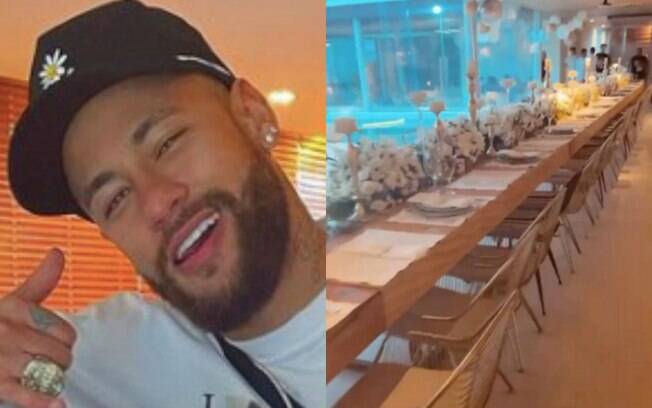 Neymar mostra mesa gigante para virada do ano
