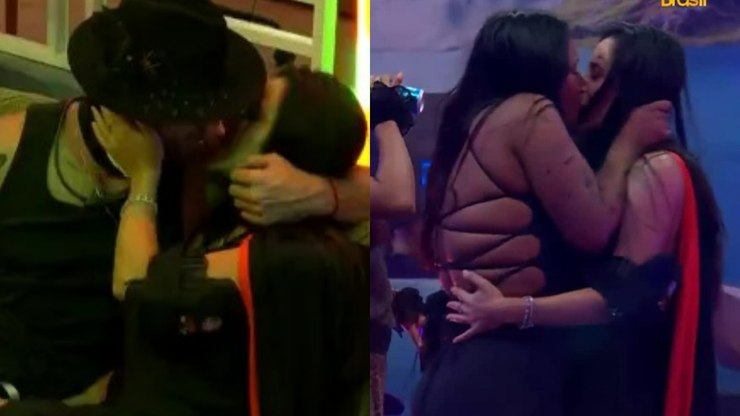 Jordana beija Jonas e dá selinho em Chaiany em festa no BBB 26