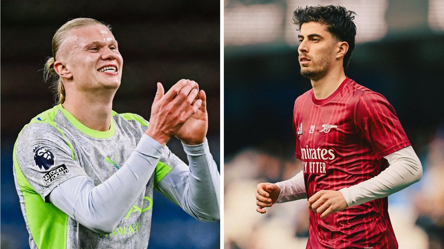 Manchester City, de Haaland, deixou o Arsenal, de Havertz, para trás no favoritismo pelo título da Premier League
