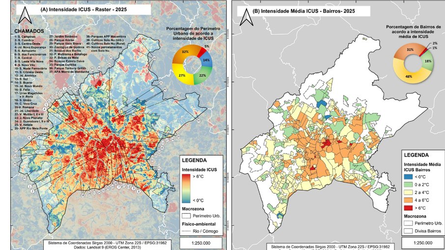 Gráfico mostra quais locais e bairros ficaram mais quentes em 2025 Gráfico mostra quais locais e bairros ficaram mais quentes em 2025