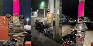 "Batman mexicano" prende supostos bandidos com fita adesiva